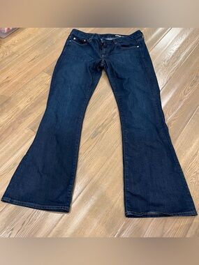 NWOT GAP 1969 Long and Lean Dark Blue Flare Women's Jeans size 30s (short)